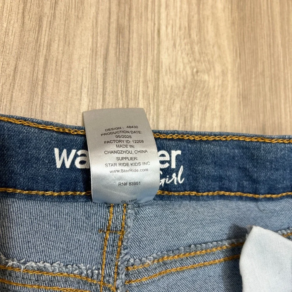 Wallflower Girl Size 14 Blue Denim Rhinestone Seam Split Hem Jeans Adjustable